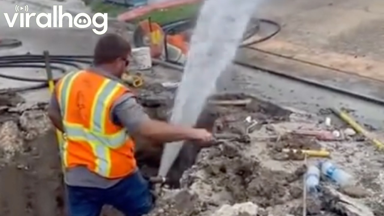 Worker Has 15 Seconds to Seal Pipe || ViralHog