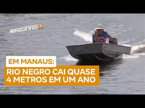 Rio Negro cai quase 4 metros em um ano e chega a 18,59 metros em Manaus