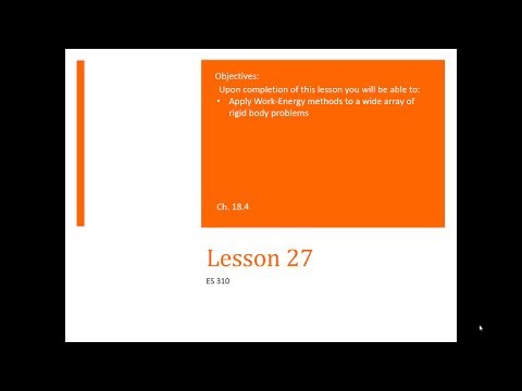 L27 - Dynamcis - Lesson 27 - Examples of Work-Energy