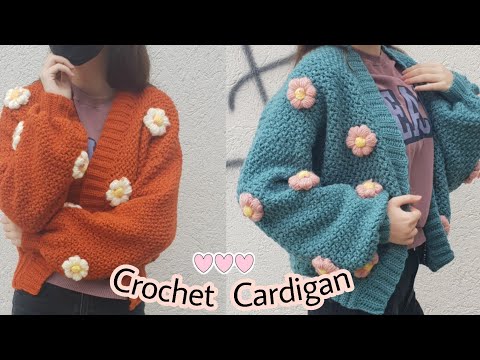How To Crochet A Puff Flowers Cardigan