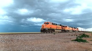 BNSF Train Racing From A Severe Storm Part 2