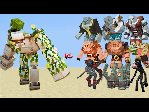 Mutant Iron Golem vs Mutant Minecraft Mobs Battle | Mutant Mob Battle Challenge #minecraft