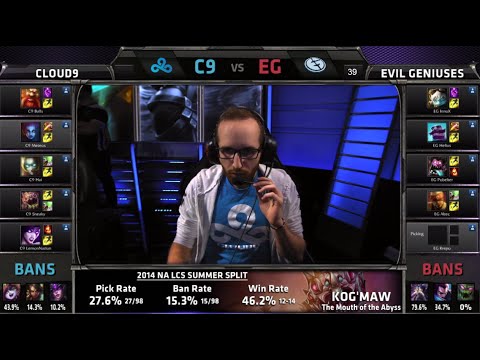 Cloud 9 vs Evil Geniuses | S4 NA LCS Summer split 2014 Super Week 11 Day 1 | C9 vs EG W11D1 G2