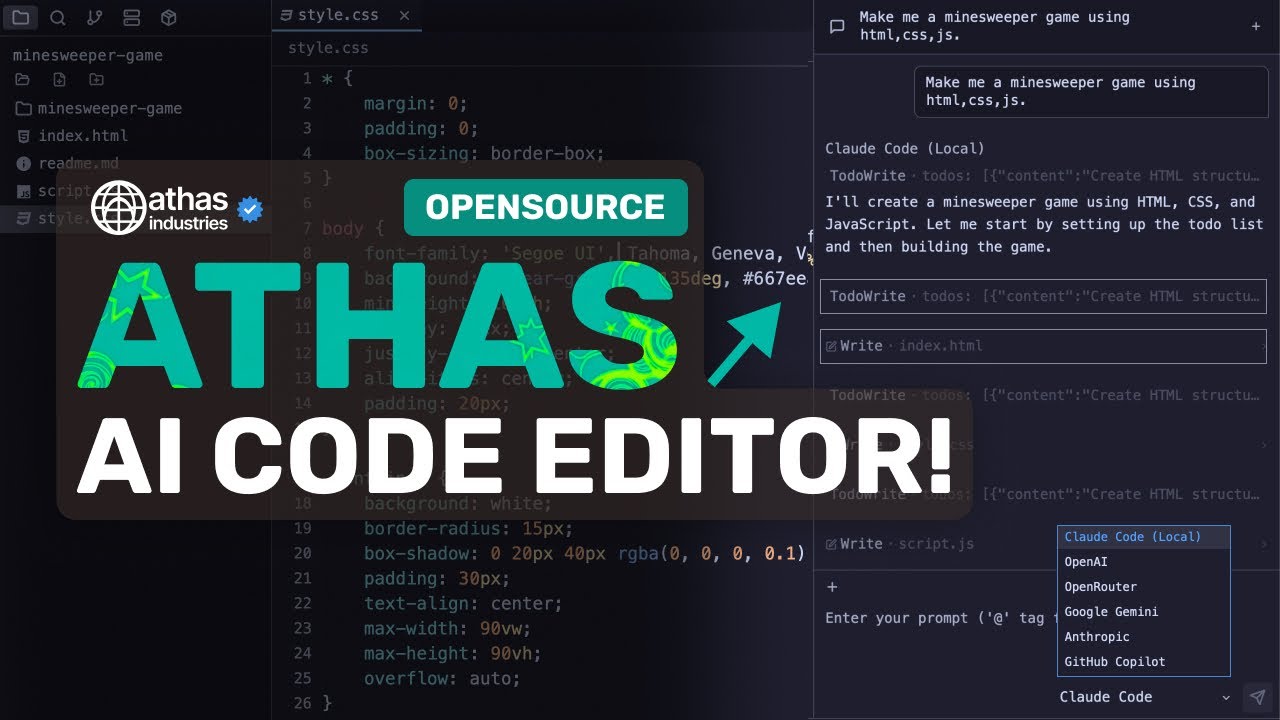 Athas AI Editor + Claude Code: BYE Cursor, VS Code! This SUPER FAST Opensource AI Editor is CRAZY!