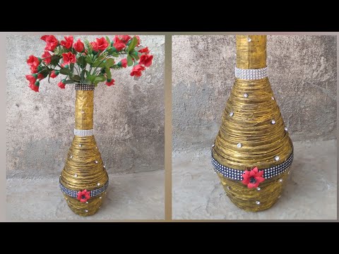 How To Make Flower Vase Using Newspaper |DIY Newspaper Flower Vase |Best Out of Waste.