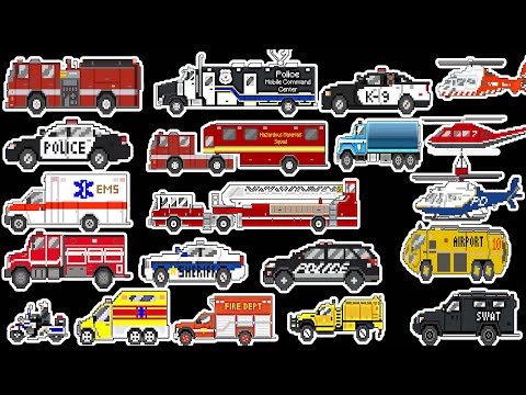 [NEW] 5 Minutes of Emergency Vehicle Compilation For The Kids| Picture Show [Pixel City]