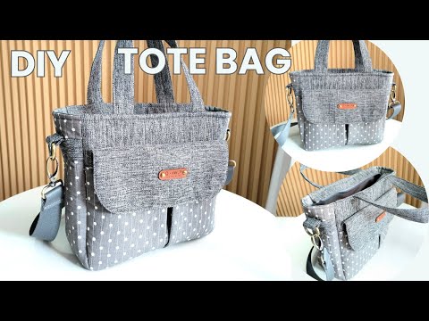 How To Make Tote Bag With Pockets | DIY Tote Bag With Zipper and Pockets