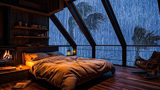 Rain Sounds and Thunder outside the Window at night - Fall Asleep quickly in stormy nights