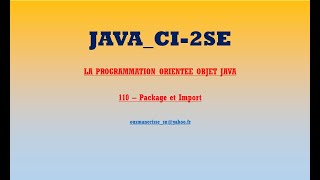 CI 2SE PooJava110 Package et Import