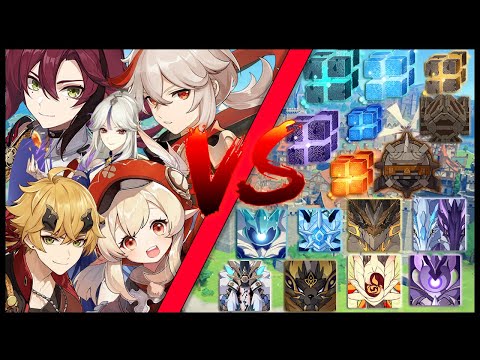 Current Banner [Kazuha, Heizou, Klee, Ningguang , Thoma] Against All World Bosses  - Genshin Impact