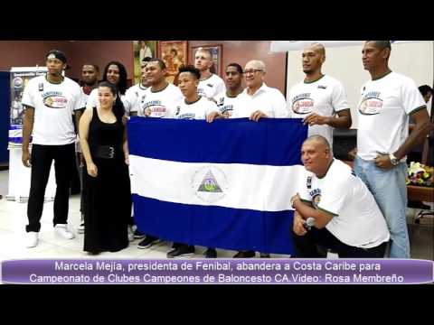 Abanderamiento del equipo Costa Caribe. Liga CA de Baloncesto 2016