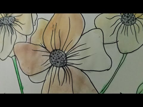 A watercolour art on a flower#easy#flower#arshiya #watercolor #painting #aestheticart #motivation 