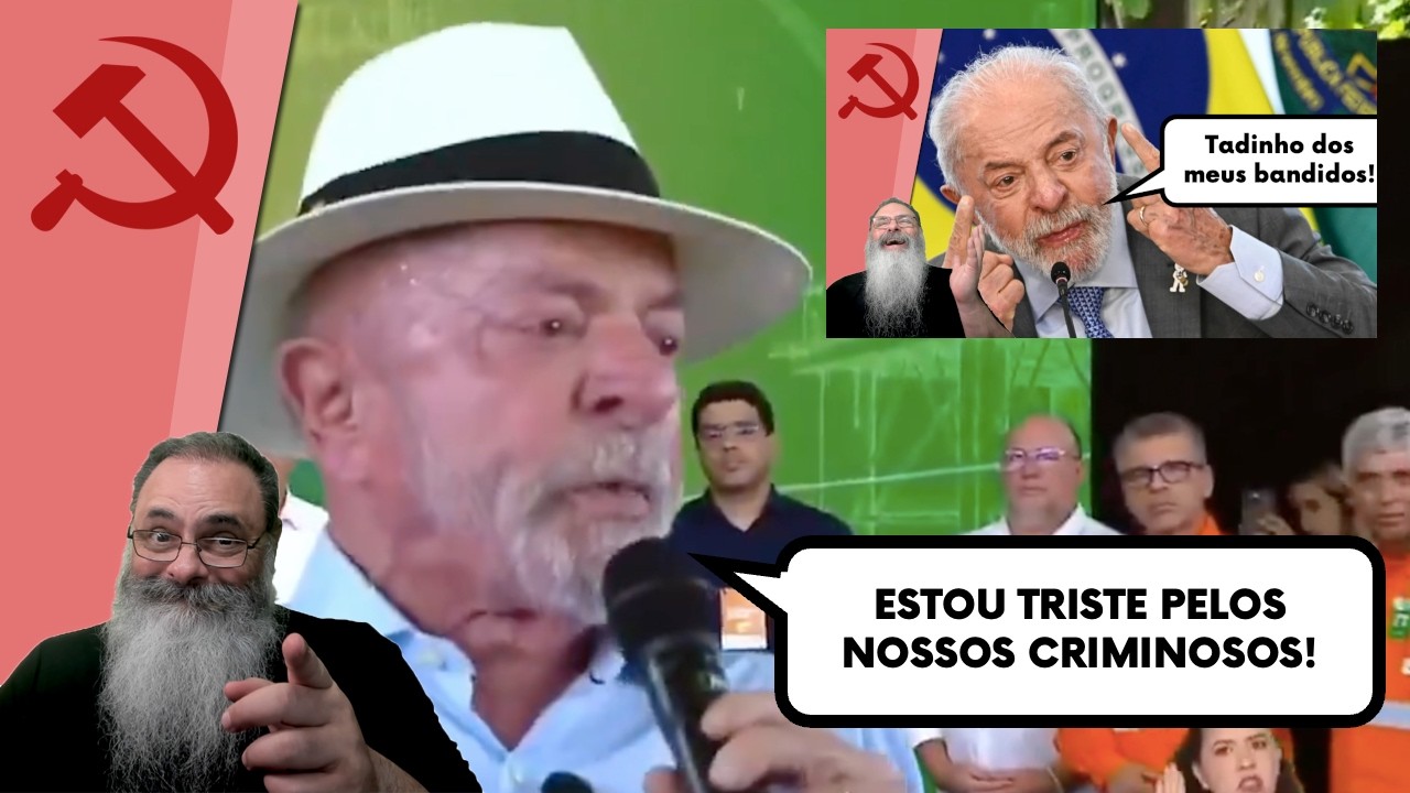 LULA repete ANCAPSU e diz estar TRISTE pelos "NOSSOS CRIMINOSOS" serem "TRATADOS como TERRORISTAS"