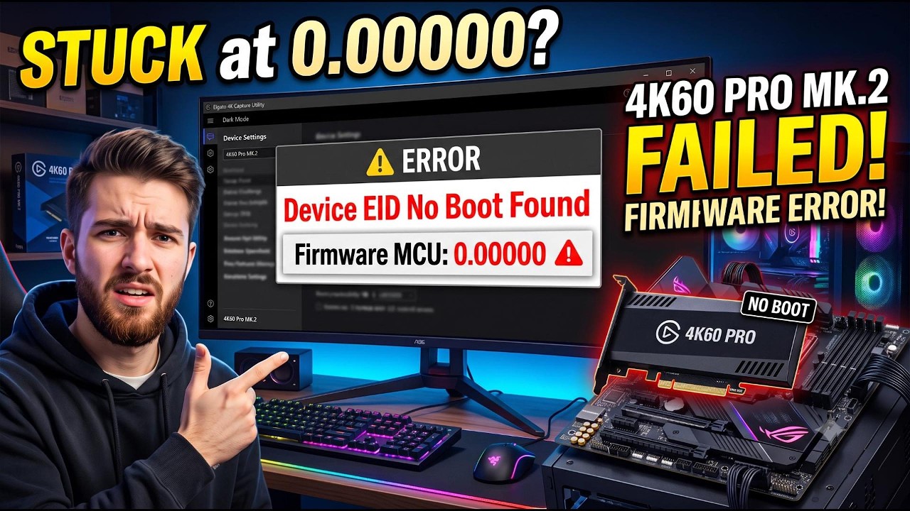 My Elgato 4K60 Pro Mk.2 BRICKED! (MCU 0.00000 & No Boot Found Error - RMA Time)