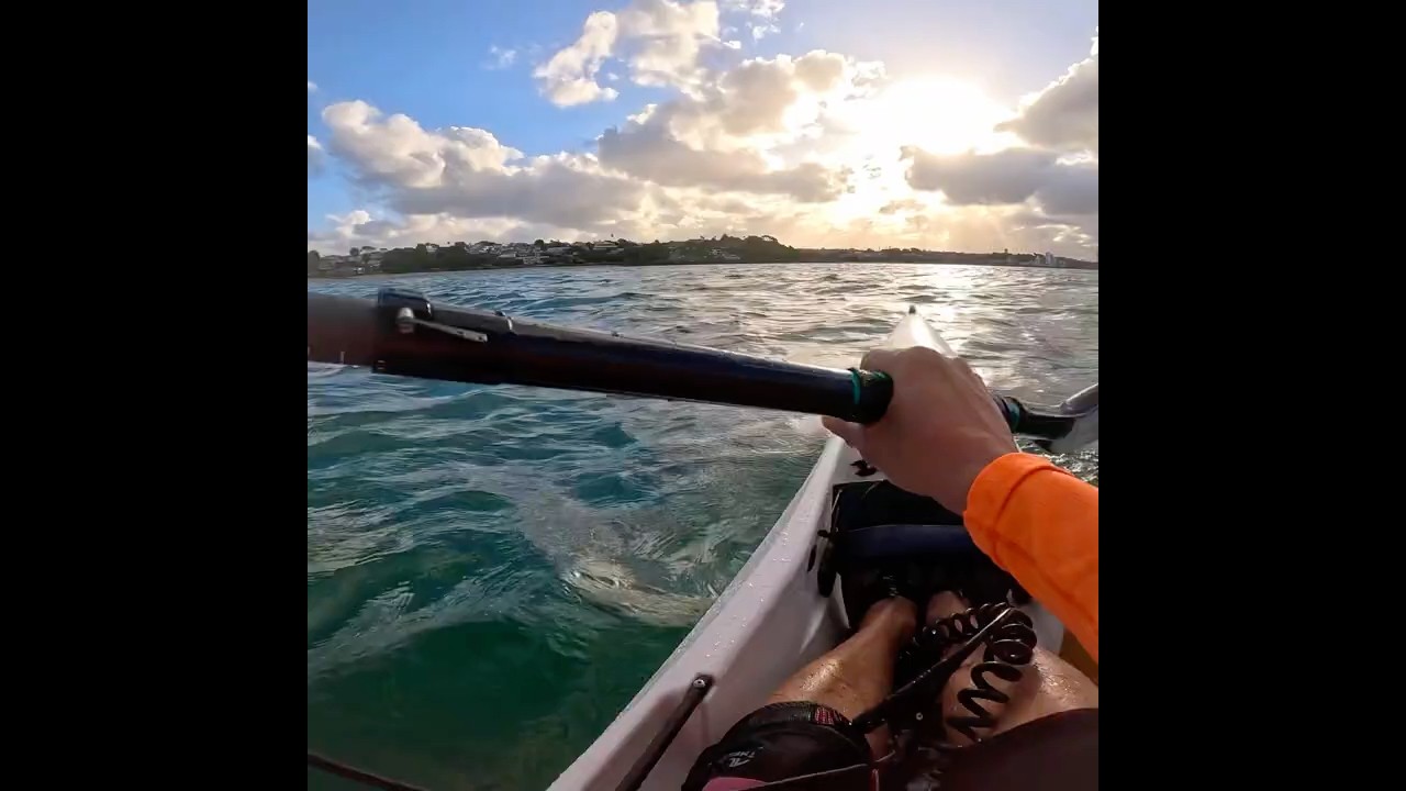 Nice sunset paddle - NK Breeze surfski #surfski #sunset #paddlers #newzealand
