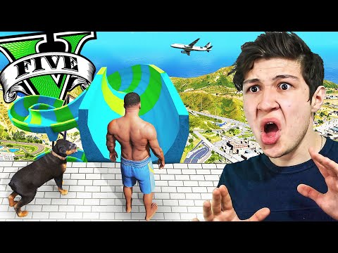 SALTANDO desde el TOBOGÁN más ALTO de GTA 5! (Mods)