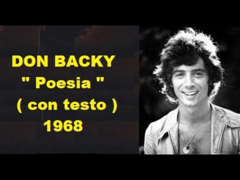 DON BACKY  -  " POESIA "  -  Con Testo  - anno 1968 -