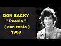 DON BACKY POESIA Con Testo Anno 1968