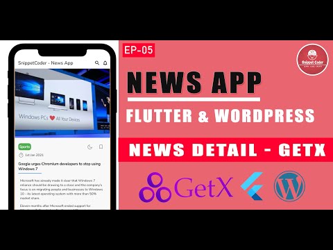 Flutter News Application using GetX and WordPress Custom API EP 05 News Detail GetX Integration