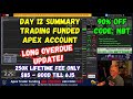 DAY 11 SUMMARY - LONG OVERDUE UPDATE! - TRADING APEX FUNDED ACCOUNTS - CODE NBT