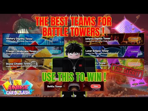 How to 100% BEAT BATTLE TOWERS FAST! 💪 Best & Cheapest Teams | Anime Card Clash (Roblox)