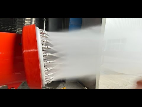 50m dust suppression mist cannon test video