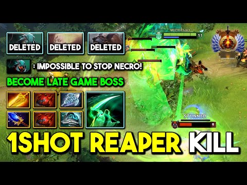 INTENSE LATE GAME RAID BOSS MID Necrophos Max Slotted Item Build Brutal 1Shot Reaper Kill DotA 2
