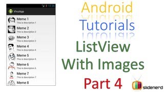 #82 Android ListView With Image Part 4: Android Application Development Tutorial [HD 1080p]