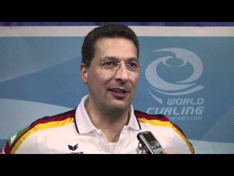 2011 Ford World Men's Curling Championship - Draw 5 Media Scrum