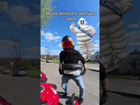 Motocyklista i wymiana Opon w praktyce czyli trzeba sobie jakoś radzić 😅 #motocyklista #opony #lwg