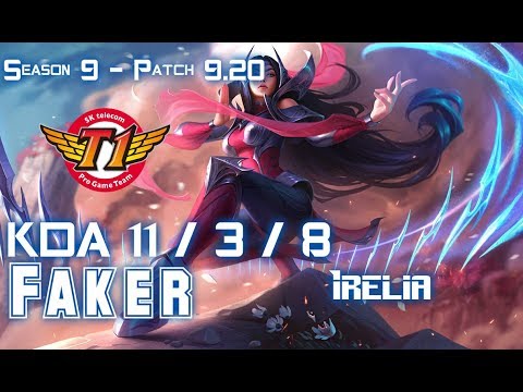 SKT T1 Faker IRELIA vs RUMBLE Mid - Patch 9.20 EUW Ranked