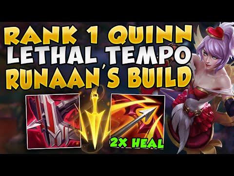 RANK 1 QUINN ABUSING *NEW* BROKEN RUNAAN'S LETHAL TEMPO BUILD (BEAST MODE) - League of Legends