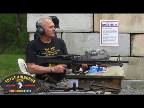 Vietnam Vet Shooting an M60 Machine Gun