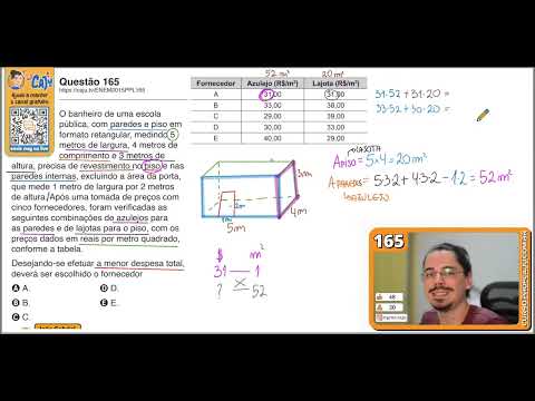 [ENEM 2015 PPL] 165 📘 --- The bathroom of a public school, with rectangular walls and floor