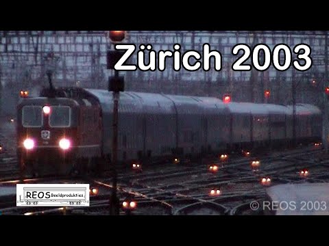 2003 [SDw] Zürich Station part 3 of 3 - Amazing mix of (Classic) passenger trains! Sunset with rain