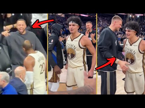 Steph Curry, Kristaps Porzingis & Golden State Warriors Celebration After CRAZY WIN vs. Memphis!