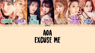 AOA - Excuse Me [Han/Rom/Eng] Picture + Color Coded Lyrics HD