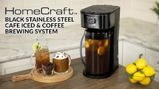 HCIT3BS | HomeCraft Black Stainless Steel Café Ice Iced Tea and Coffee Brewing System