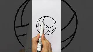 Volleyball 🏐 Drawing for beginners and kids with easy tutorial