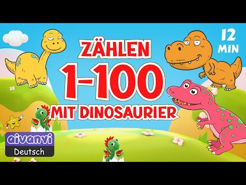 Zählen bis 100 🦕 Kinder lernen die Zahlen von 1 bis 100 mit Dinosaurier 🦕 Learn German Numbers