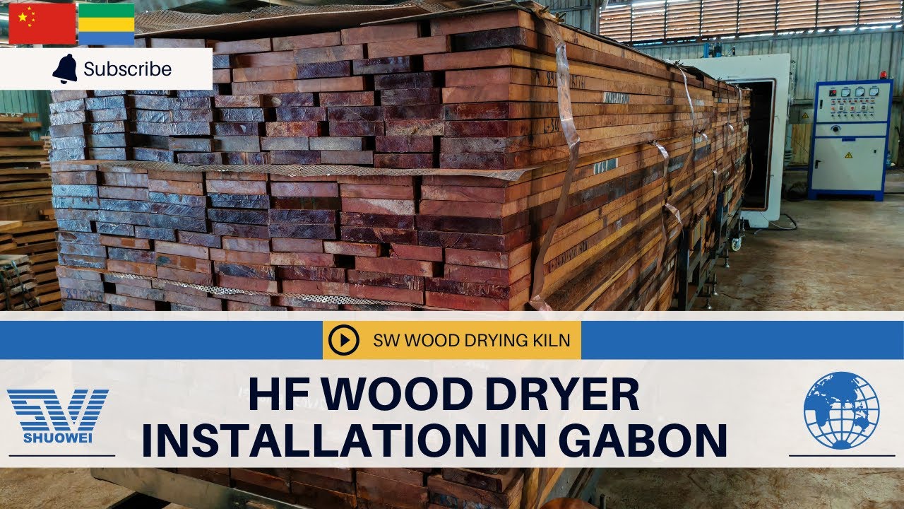 Wood Drying Kiln Installation and drying in Gabon | 58.5% ➔ 11.0% Moisture in Just 6 Days