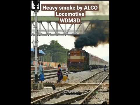 Heavy smoke by WDM3D ALCO locomotive | Indian railway Locomotive | 🚂🚃 💨