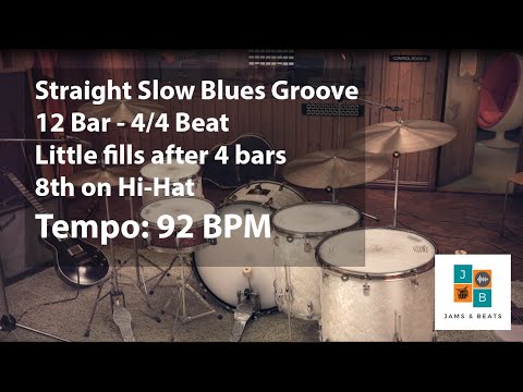 Straight 4 4 12 Bar Slow Blues Groove 92 BPM