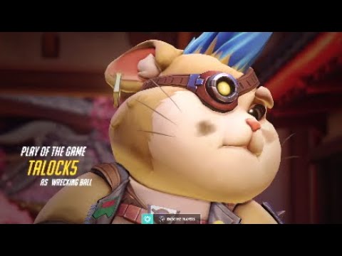 Overwatch - Wrecking Ball clutch team kill Competitive