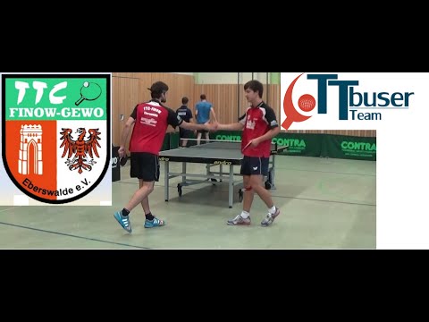 Moritz Voß / Marc Schinkel in den Doppelmatches gegen Cottbus (Tischtennis 2015)