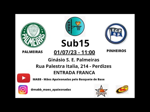 FPB - 01/07/23 - Sub15 - Campeonato Paulista 2023 - Palmeiras 57 x 77 Pinheiros