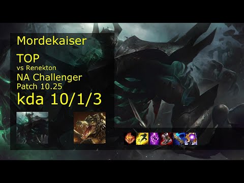 Mordekaiser vs Renekton Top - NA Challenger 10/1/3 Patch 10.25 Gameplay
