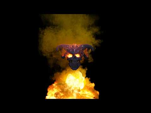 Burning Skull Fire Background – Halloween Inferno with Crackling Flames 4K UHD Loop