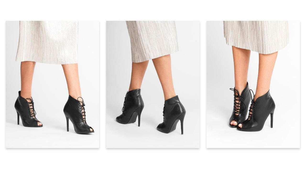 Czarne botki z odkrytymi palcami Jada - DeeZee.pl