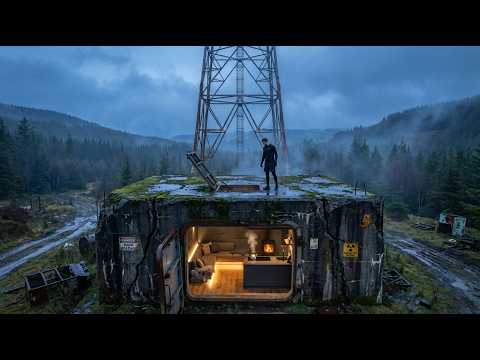 I Turned an Abandoned Radio Tower Bunker into a Hidden Luxury Base (ASMR Build)